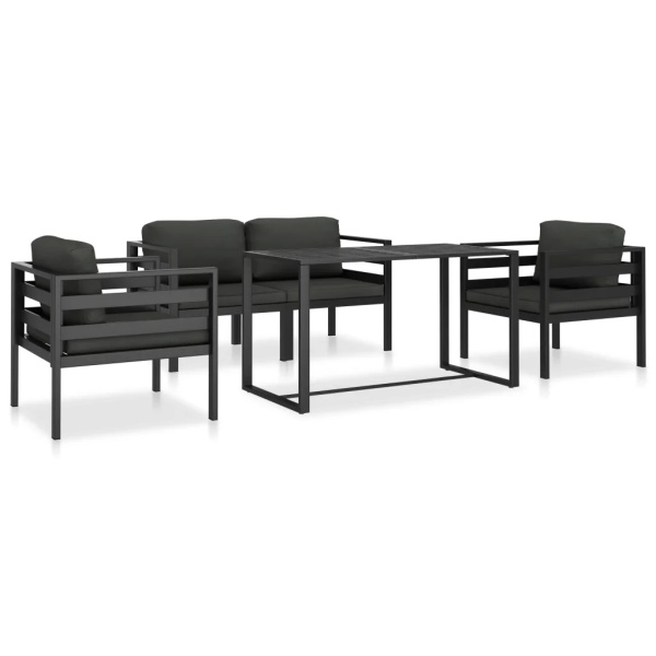 Set Mobilier De Grădină Cu Perne 5 Piese Antracit Aluminiu 49236